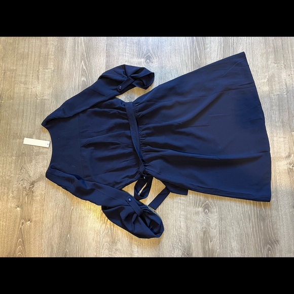 Navy blue Monteau tie dress - Picture 2 of 2